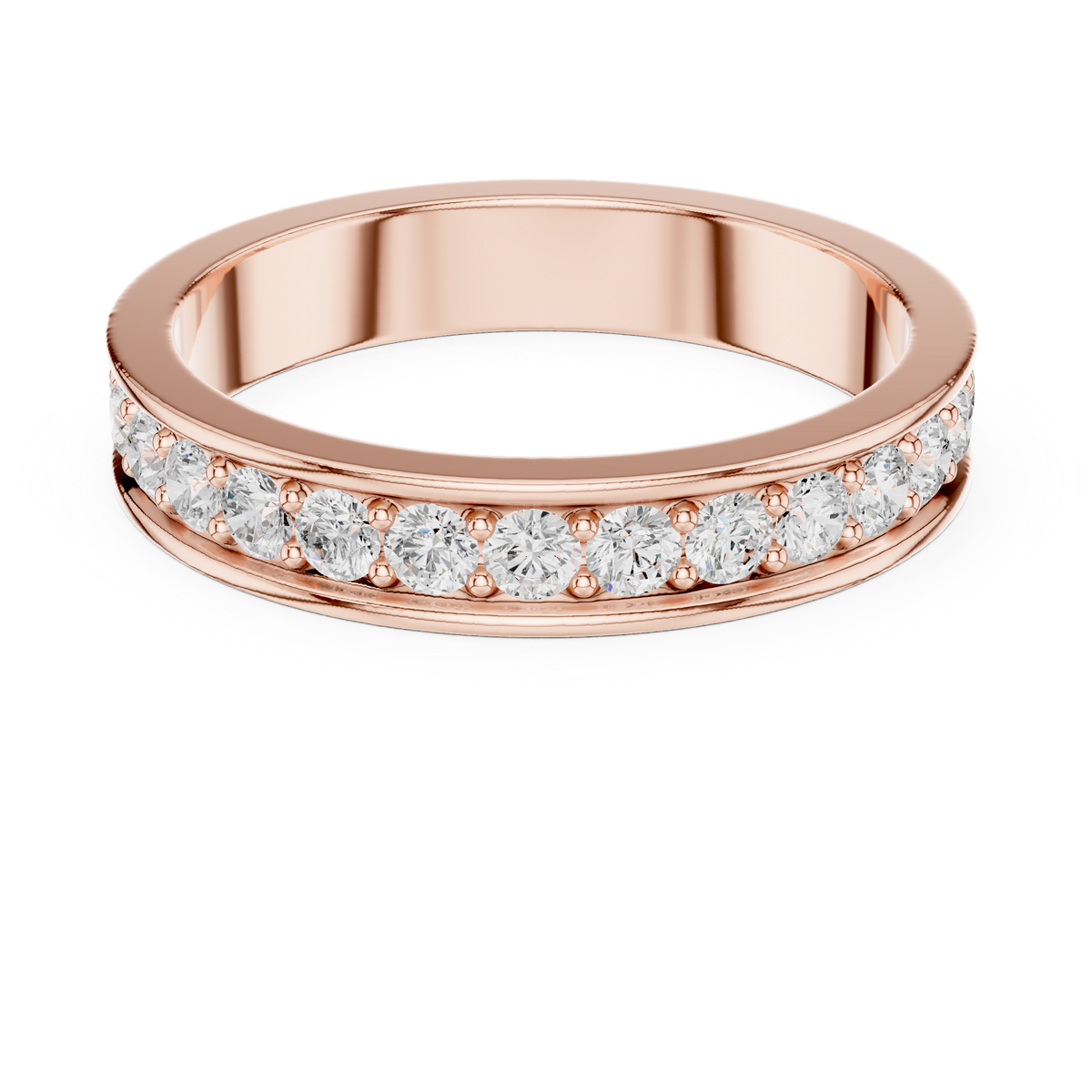 Gold Channel Setting Round Lab Grown Diamond Mirex Ring