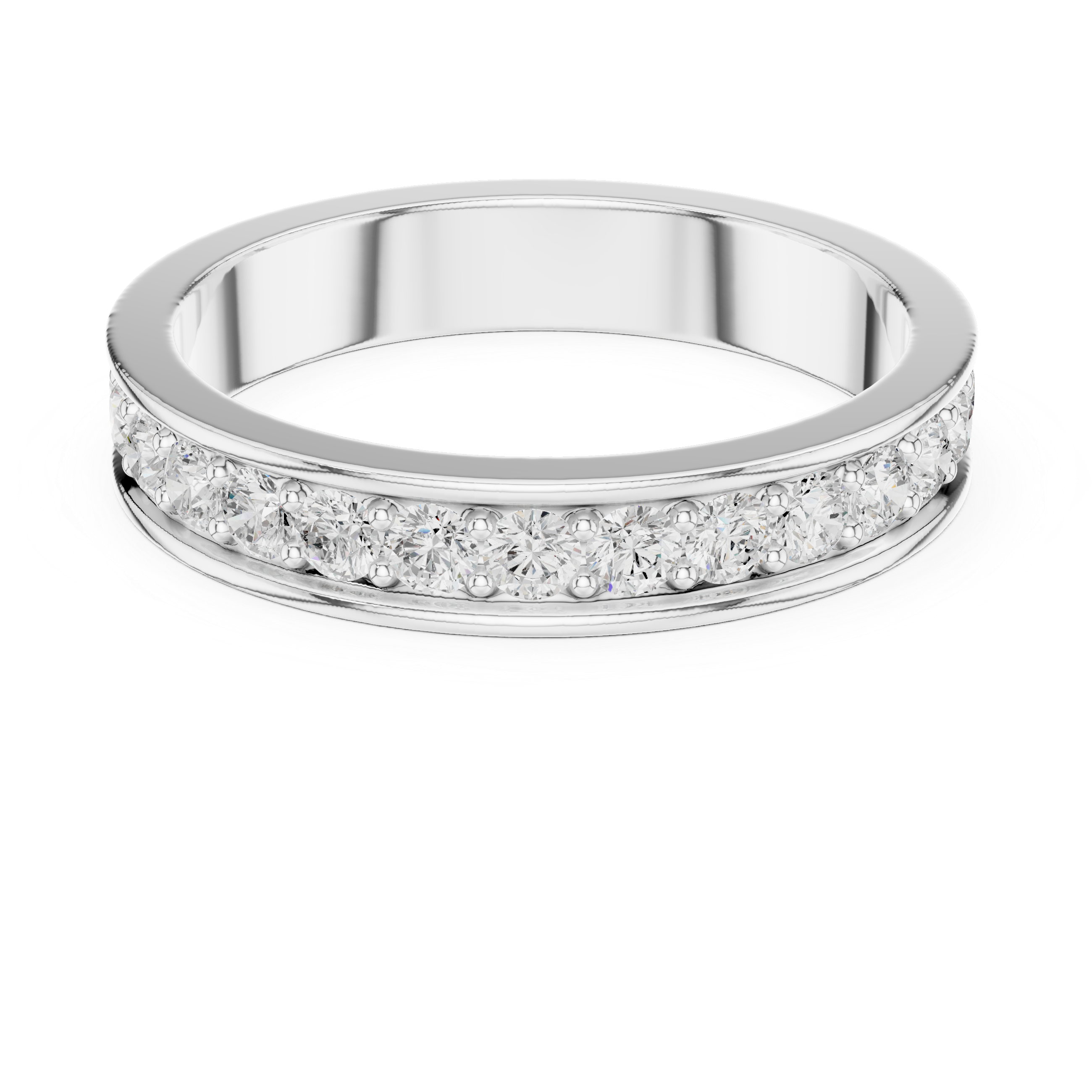 Gold Channel Setting Round Lab Grown Diamond Mirex Ring