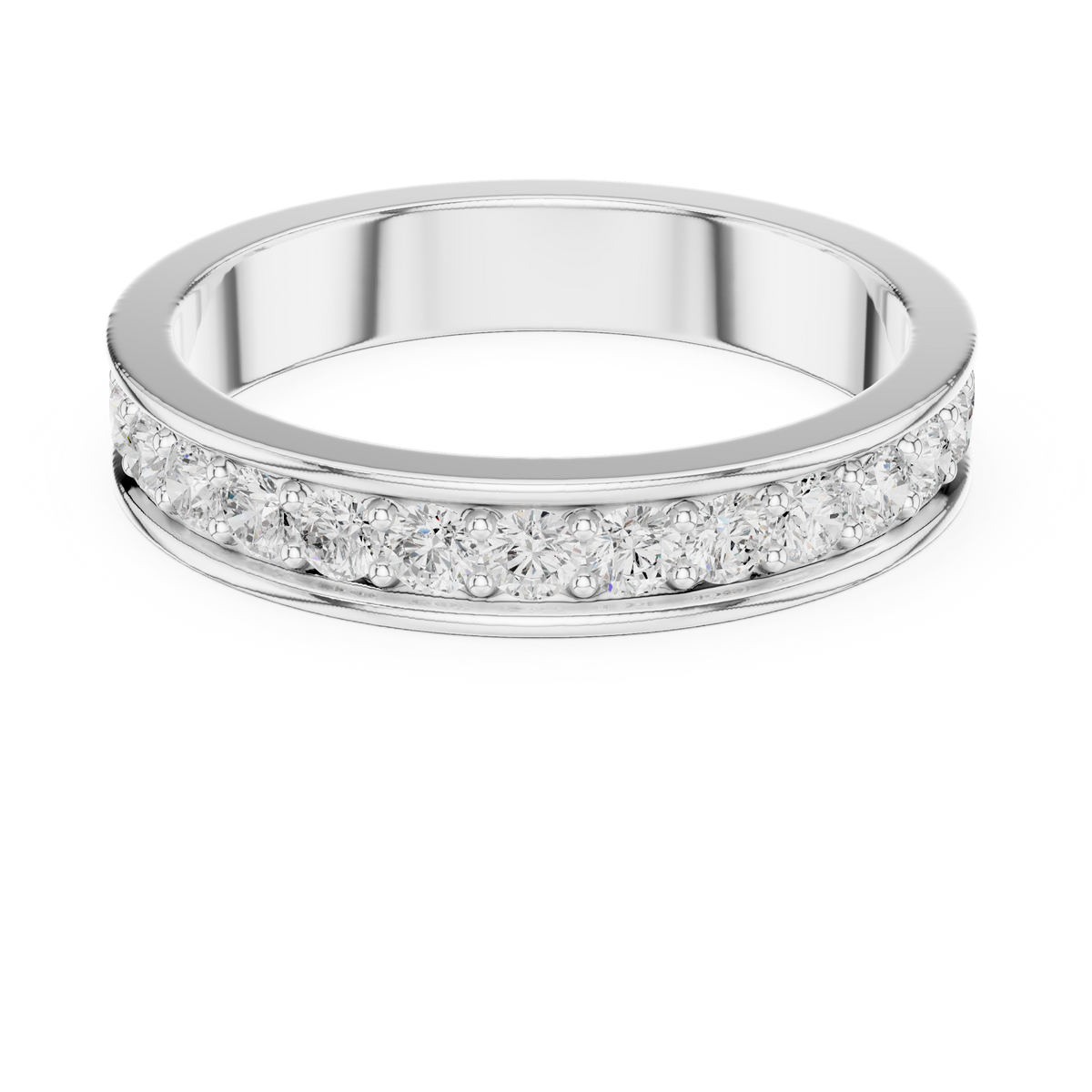 Gold Channel Setting Round Lab Grown Diamond Mirex Ring
