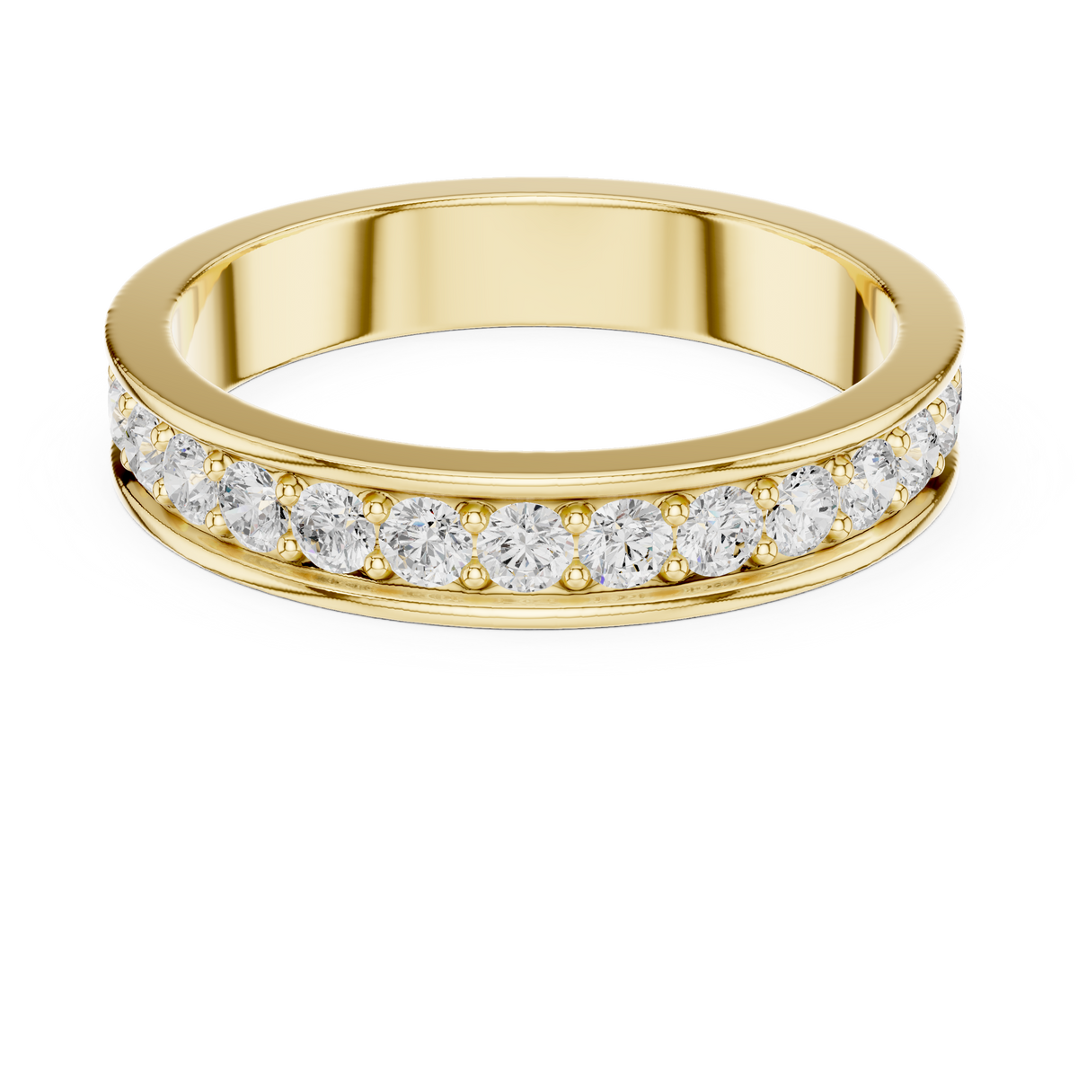 Gold Channel Setting Round Lab Grown Diamond Mirex Ring