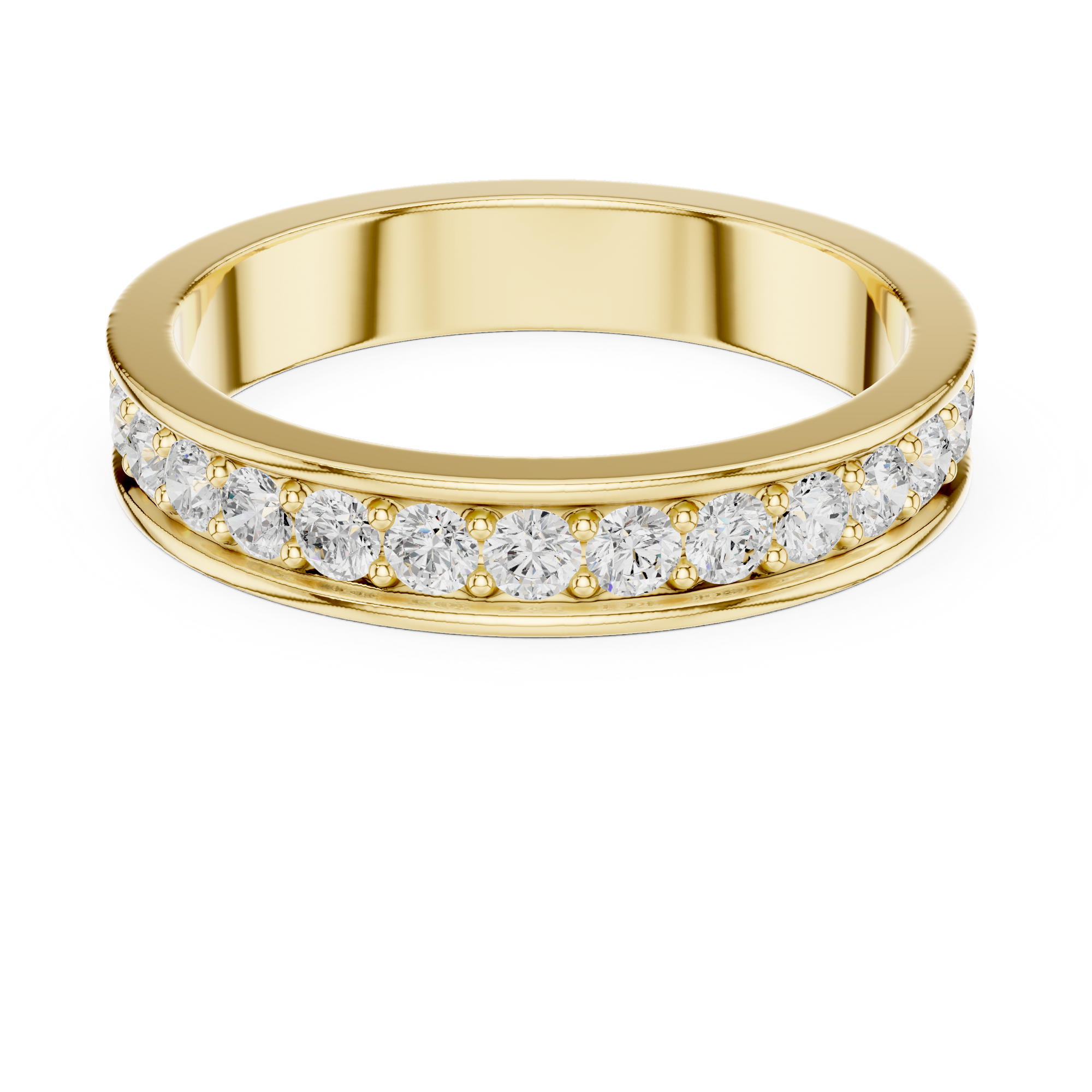 Gold Channel Setting Round Lab Grown Diamond Mirex Ring