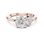 Gold 1Ct Solitaire Round Marquise Side Stone Lab Grown Diamond Nereida Ring