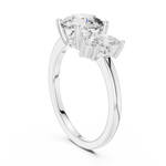 Gold 1Ct Solitaire Round Marquise Side Stone Lab Grown Diamond Nereida Ring