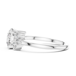 Gold 1Ct Solitaire Round Marquise Side Stone Lab Grown Diamond Nereida Ring