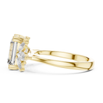 Gold 3Ct Solitaire Emerald Marquise Side Stone Lab Grown Diamond Erato Ring