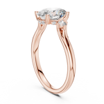 Gold 2Ct Three Stone Oval Round Lab Grown Diamond Nixelle Ring