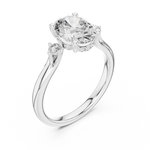 Gold 2Ct Three Stone Oval Round Lab Grown Diamond Nixelle Ring