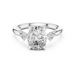 Gold 2Ct Three Stone Oval Round Lab Grown Diamond Nixelle Ring