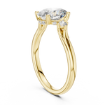 Gold 2Ct Three Stone Oval Round Lab Grown Diamond Nixelle Ring