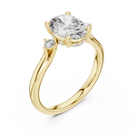 Gold 2Ct Three Stone Oval Round Lab Grown Diamond Nixelle Ring