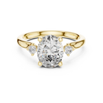 Gold 2Ct Three Stone Oval Round Lab Grown Diamond Nixelle Ring