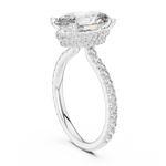 Gold 3Ct Solitaire Pave Oval Lab Grown Diamond Tovia Ring