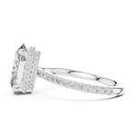 Gold 3Ct Solitaire Pave Oval Lab Grown Diamond Tovia Ring