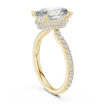 Gold 3Ct Solitaire Pave Oval Lab Grown Diamond Tovia Ring