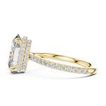 Gold 3Ct Solitaire Pave Oval Lab Grown Diamond Tovia Ring