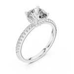Gold 2Ct Solitaire Pave Cushion Lab Grown Diamond Halix Ring