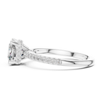 Gold 2Ct Solitaire Pave Cushion Lab Grown Diamond Halix Ring