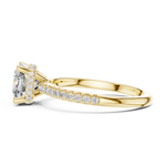 Gold 2Ct Solitaire Pave Cushion Lab Grown Diamond Halix Ring
