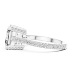 Gold 4Ct Solitaire Pave Band Asscher Lab Grown Diamond Eslyn Ring