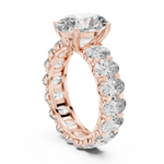 Gold 3Ct Solitaire Eternity Band Oval Lab Grown Diamond Belix Ring