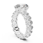 Gold 3Ct Solitaire Eternity Band Oval Lab Grown Diamond Belix Ring