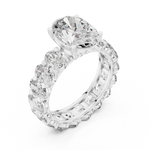 Gold 3Ct Solitaire Eternity Band Oval Lab Grown Diamond Belix Ring