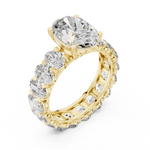 Gold 3Ct Solitaire Eternity Band Oval Lab Grown Diamond Belix Ring