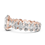 Gold 3Ct Solitaire Eternity Band Oval Lab Grown Diamond Belix Ring
