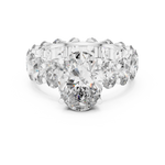 Gold 3Ct Solitaire Eternity Band Oval Lab Grown Diamond Belix Ring