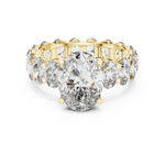 Gold 3Ct Solitaire Eternity Band Oval Lab Grown Diamond Belix Ring