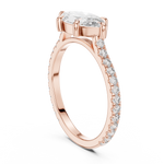 Gold 1Ct Solitaire Pave Band Marquise Lab Grown Diamond Zephia Ring