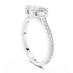 Gold 1Ct Solitaire Pave Band Marquise Lab Grown Diamond Zephia Ring