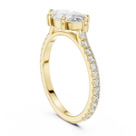 Gold 1Ct Solitaire Pave Band Marquise Lab Grown Diamond Zephia Ring