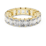 Gold 6Ct Emerald Petal Cluster Eternity Lab Grown Diamond Paevis Ring
