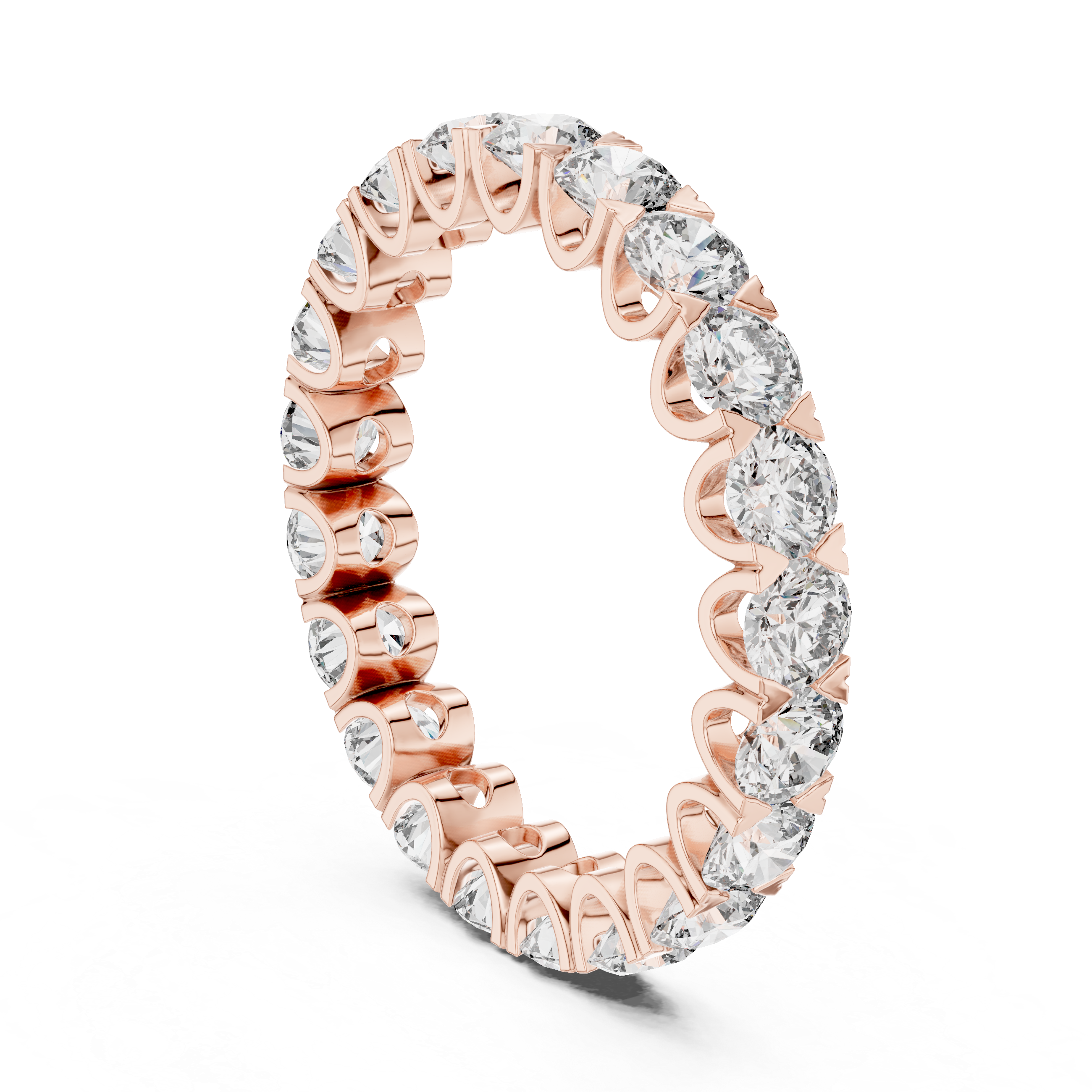 Gold 3Ct Round Cluster Eternity Lab Grown Diamond Elarinor Ring