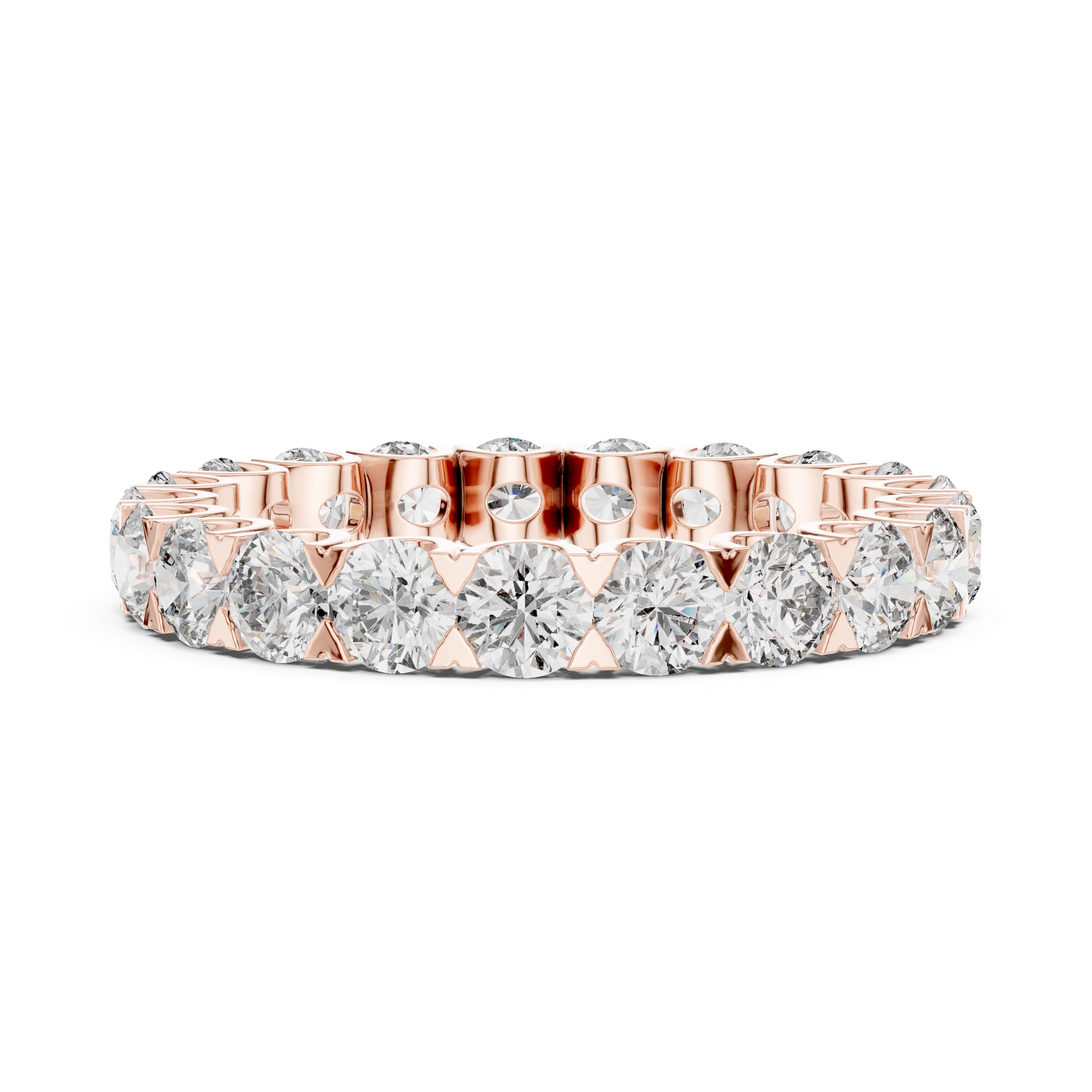 Gold 3Ct Round Cluster Eternity Lab Grown Diamond Elarinor Ring