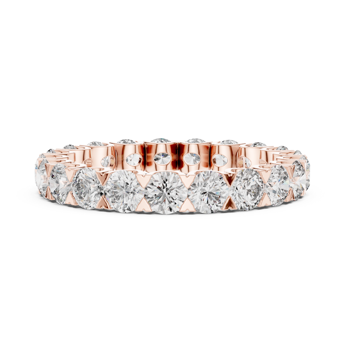 Gold 3Ct Round Cluster Eternity Lab Grown Diamond Elarinor Ring