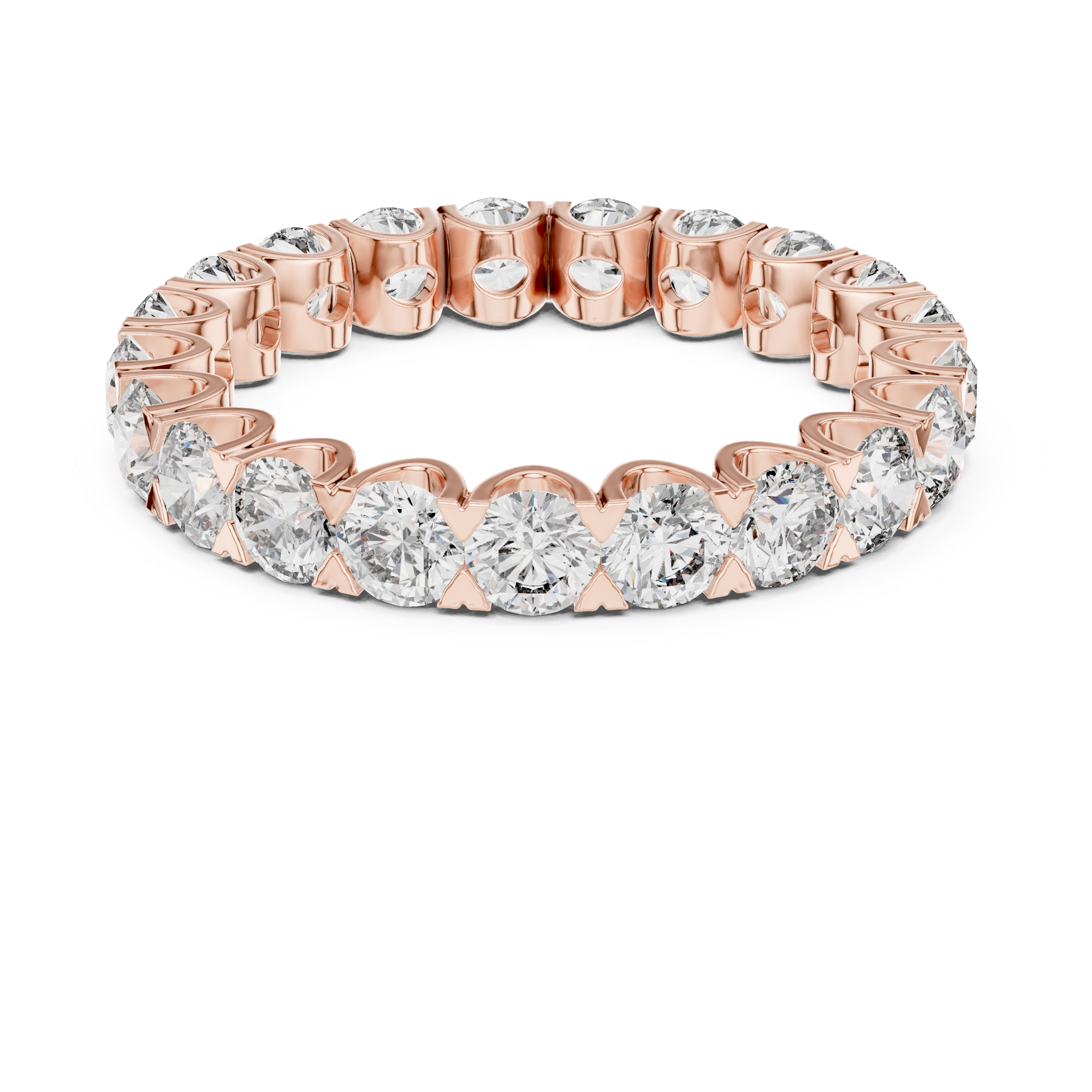 Gold 3Ct Round Cluster Eternity Lab Grown Diamond Elarinor Ring