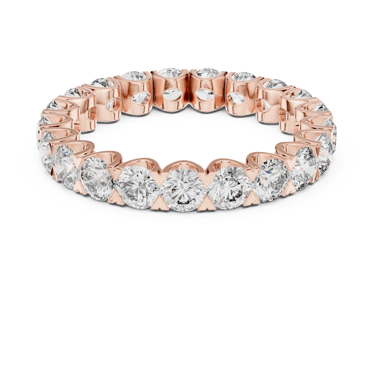 Gold 3Ct Round Cluster Eternity Lab Grown Diamond Elarinor Ring