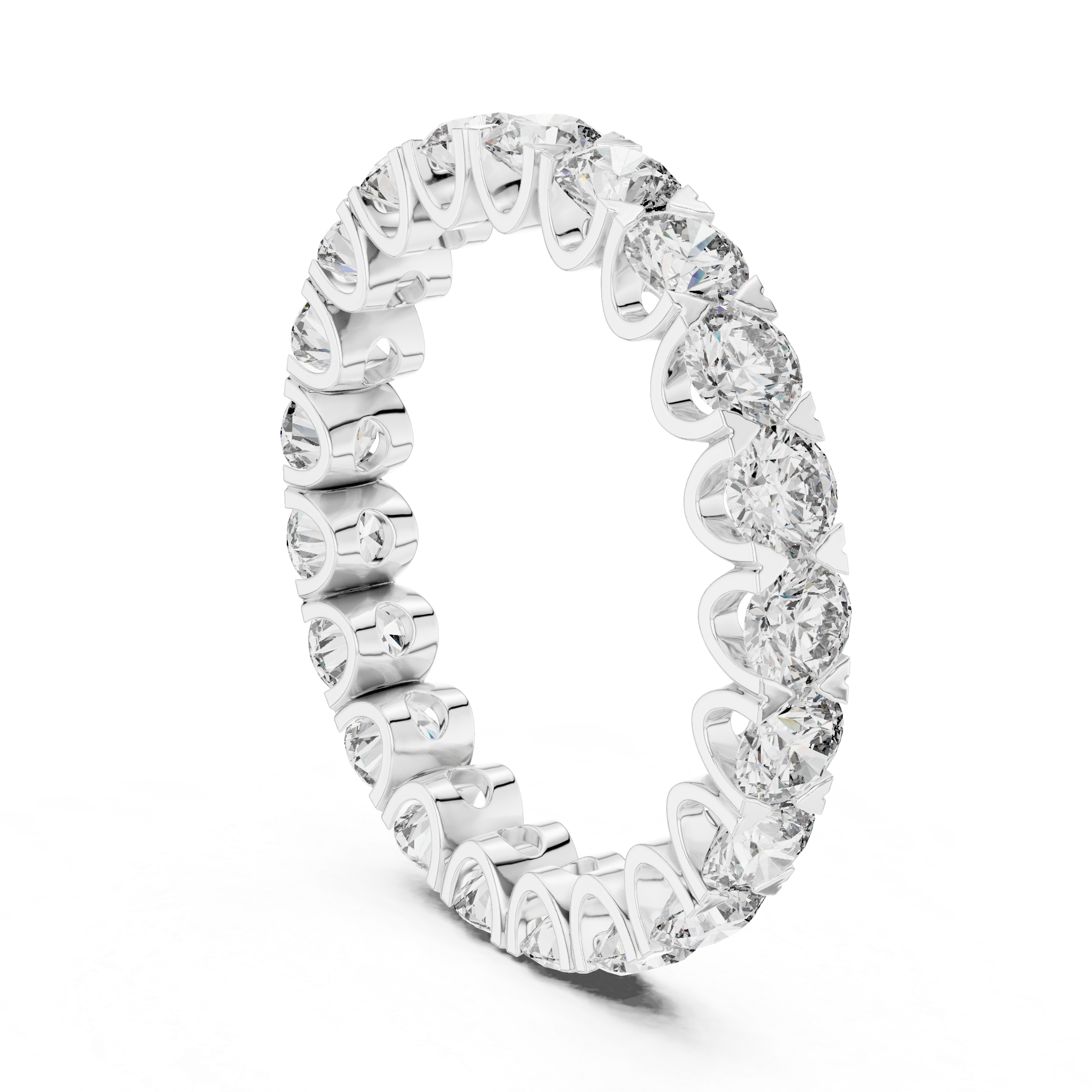 Gold 3Ct Round Cluster Eternity Lab Grown Diamond Elarinor Ring