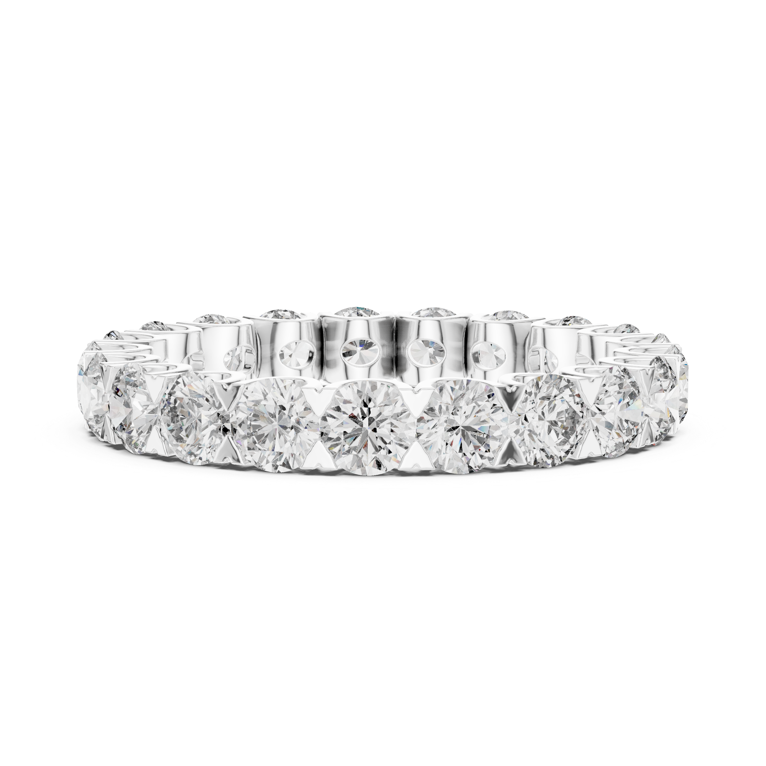 Gold 3Ct Round Cluster Eternity Lab Grown Diamond Elarinor Ring