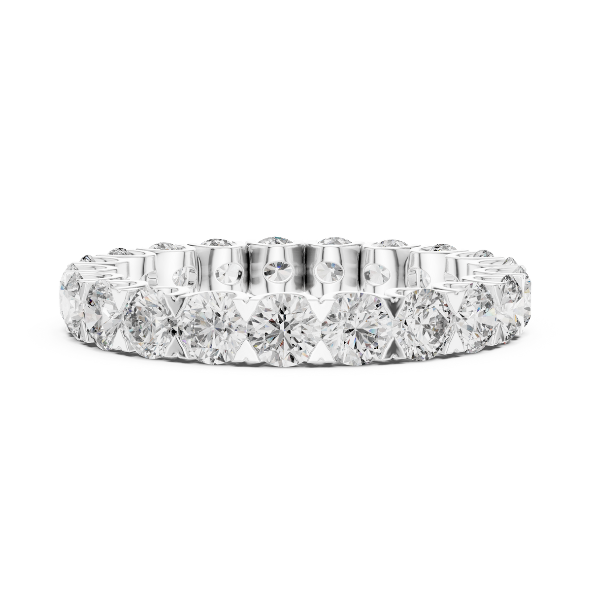 Gold 3Ct Round Cluster Eternity Lab Grown Diamond Elarinor Ring