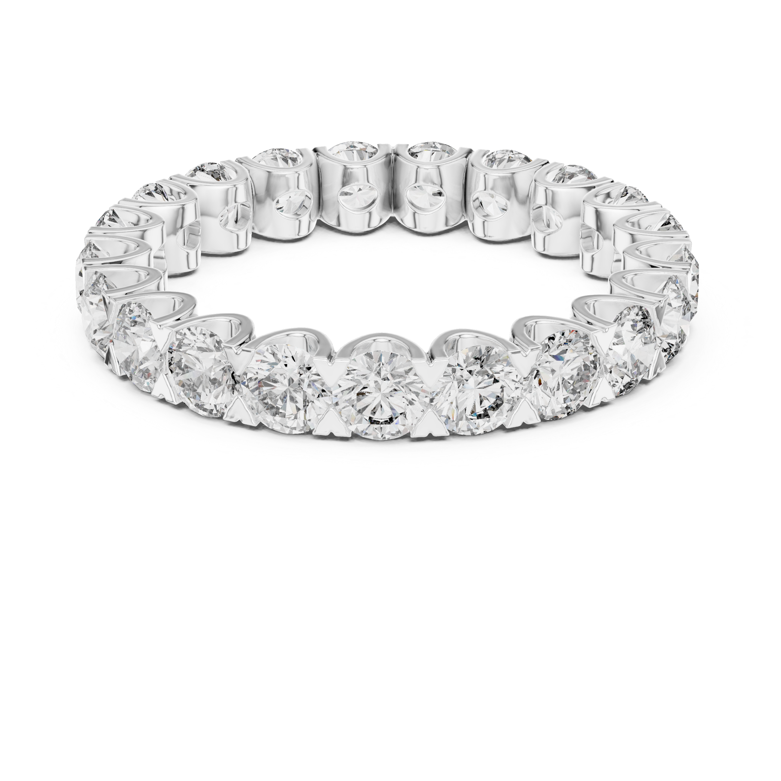 Gold 3Ct Round Cluster Eternity Lab Grown Diamond Elarinor Ring
