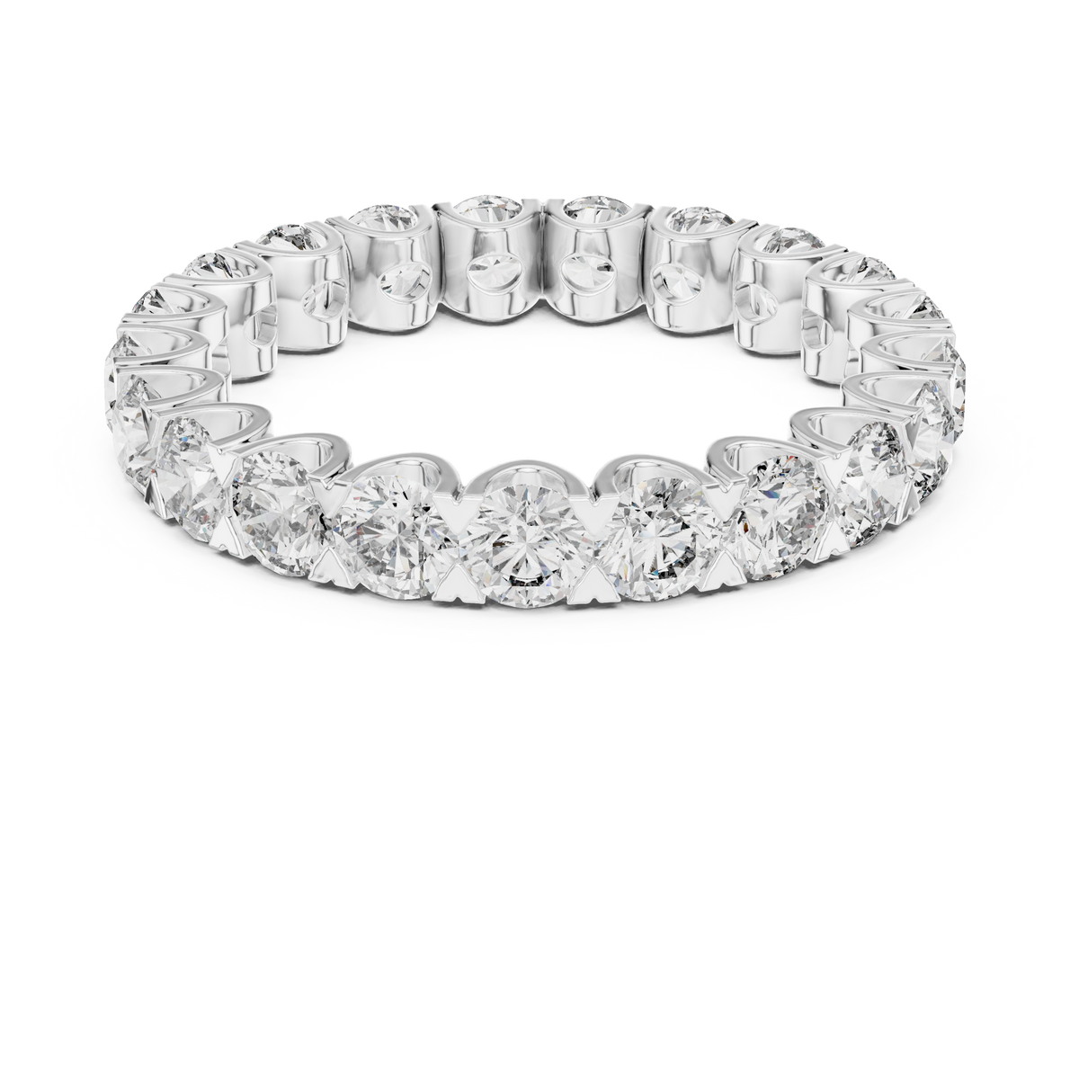 Gold 3Ct Round Cluster Eternity Lab Grown Diamond Elarinor Ring