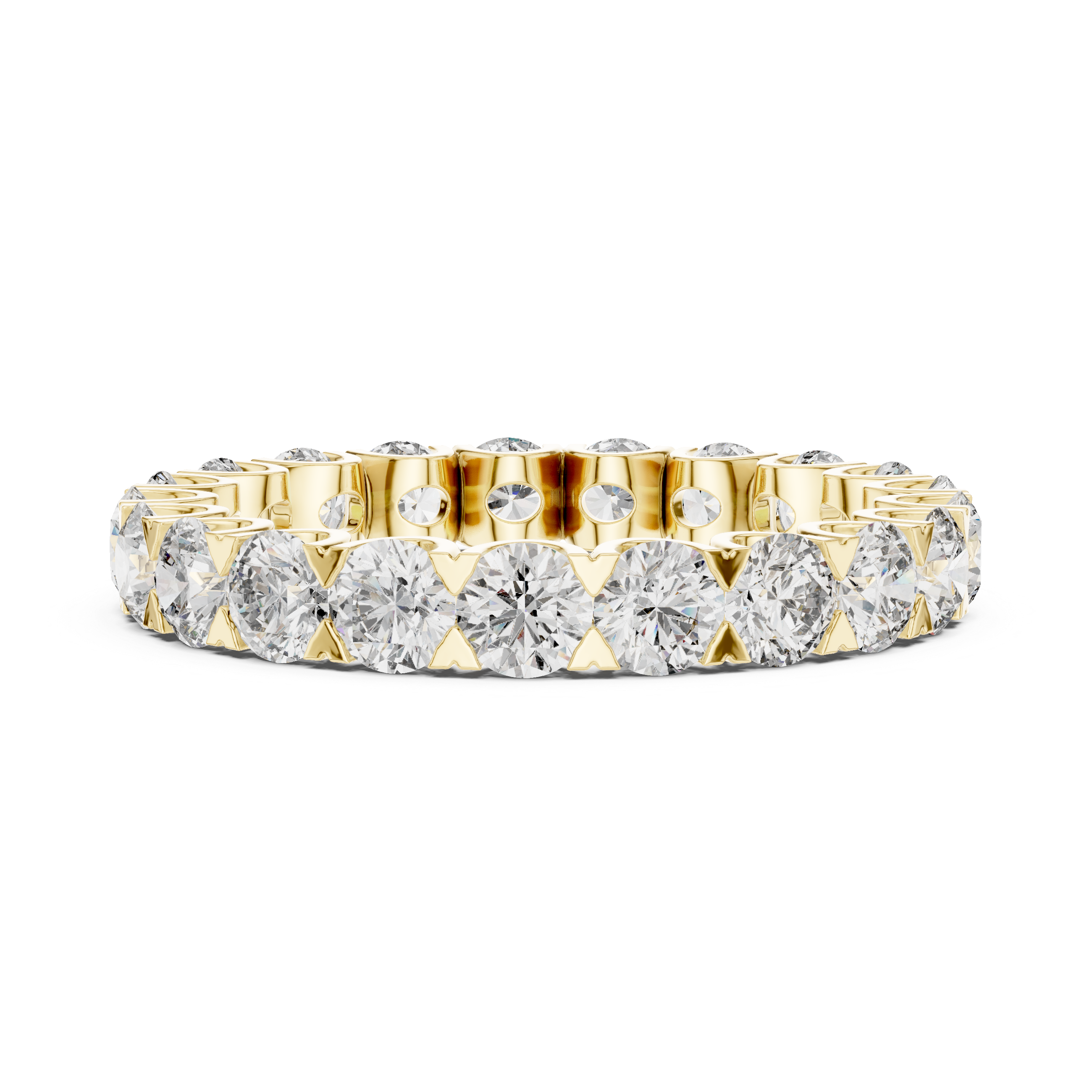 Gold 3Ct Round Cluster Eternity Lab Grown Diamond Elarinor Ring