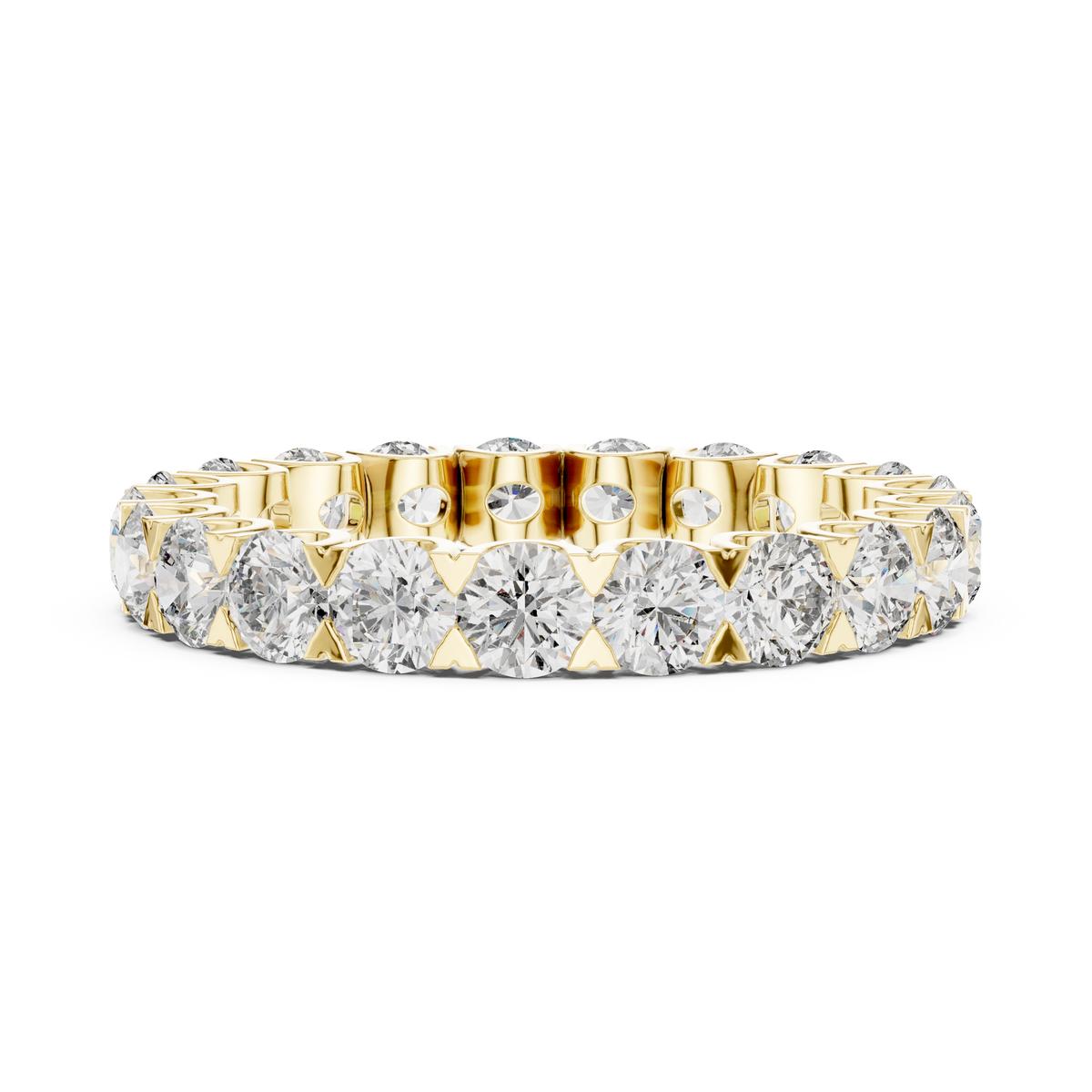 Gold 3Ct Round Cluster Eternity Lab Grown Diamond Elarinor Ring