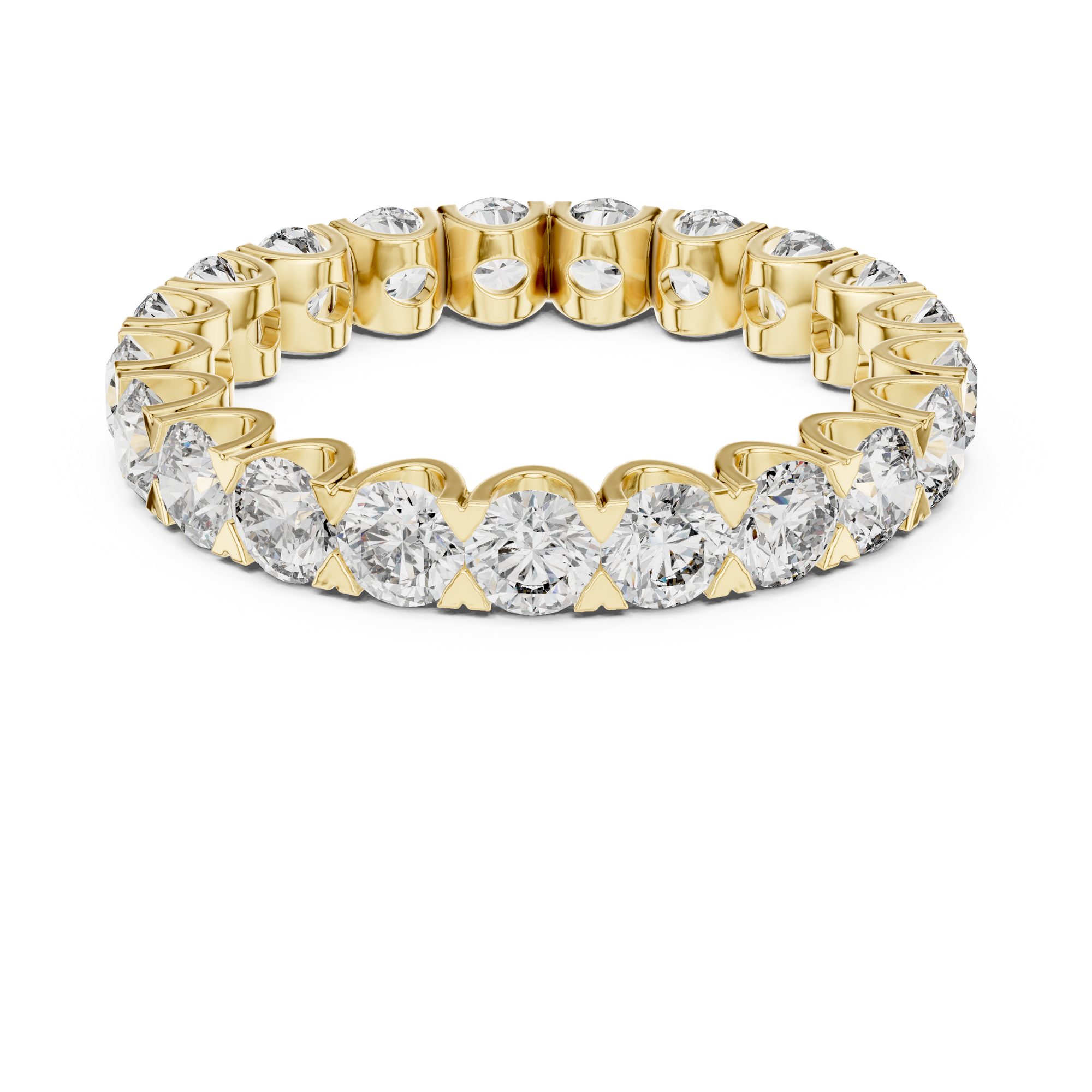 Gold 3Ct Round Cluster Eternity Lab Grown Diamond Elarinor Ring