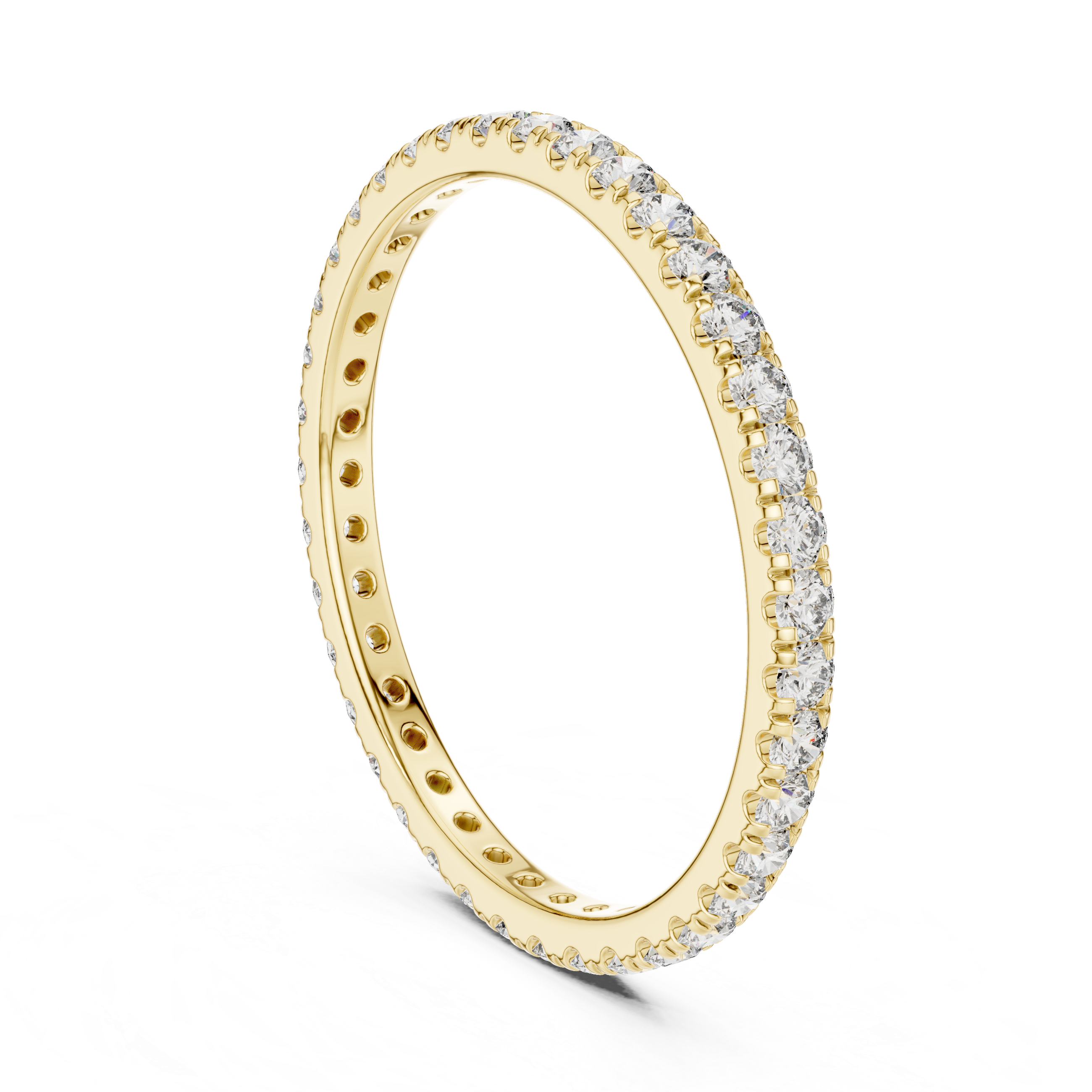 Gold Round Floral Cluster Eternity Lab Grown Diamond Avenia Ring