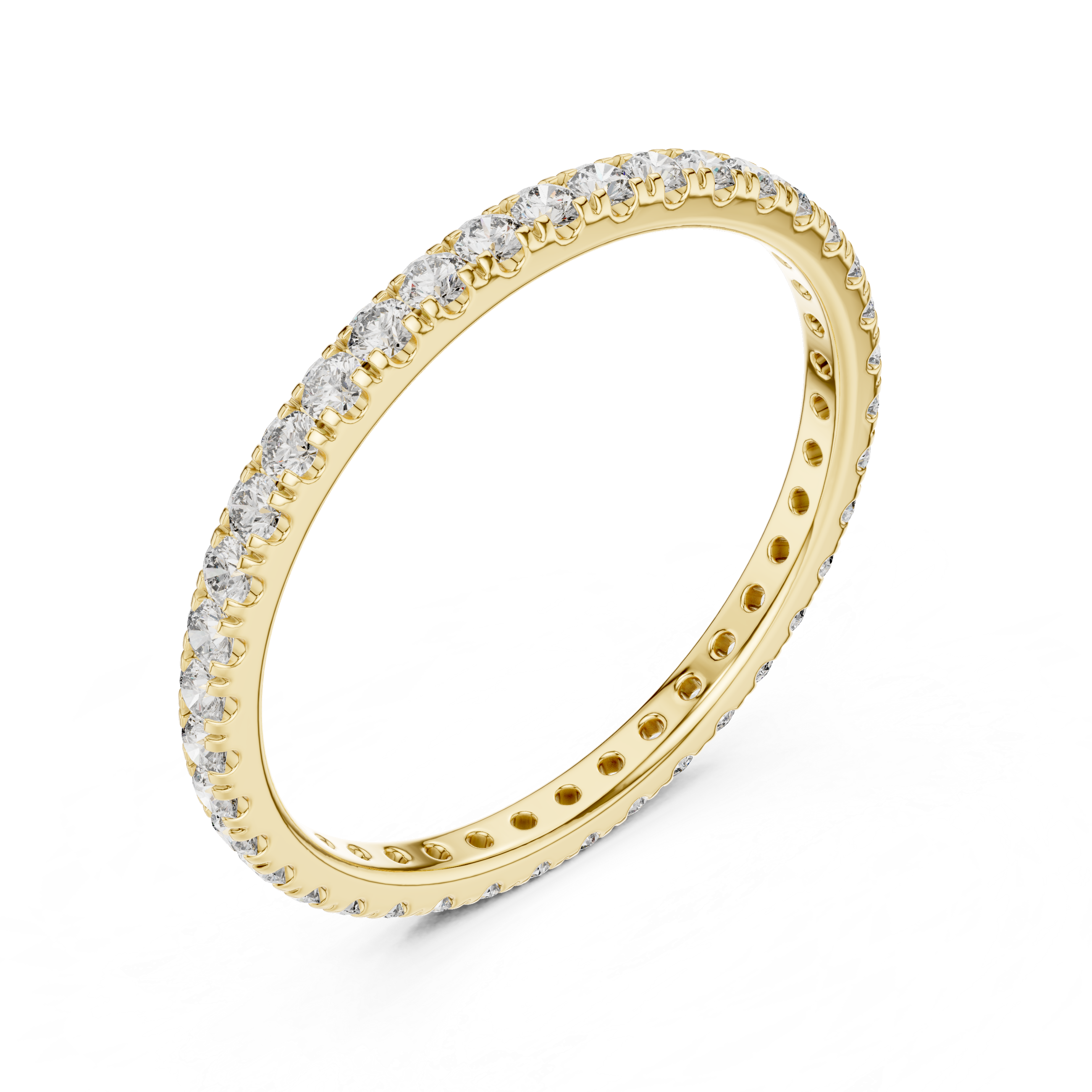 Gold Round Floral Cluster Eternity Lab Grown Diamond Avenia Ring