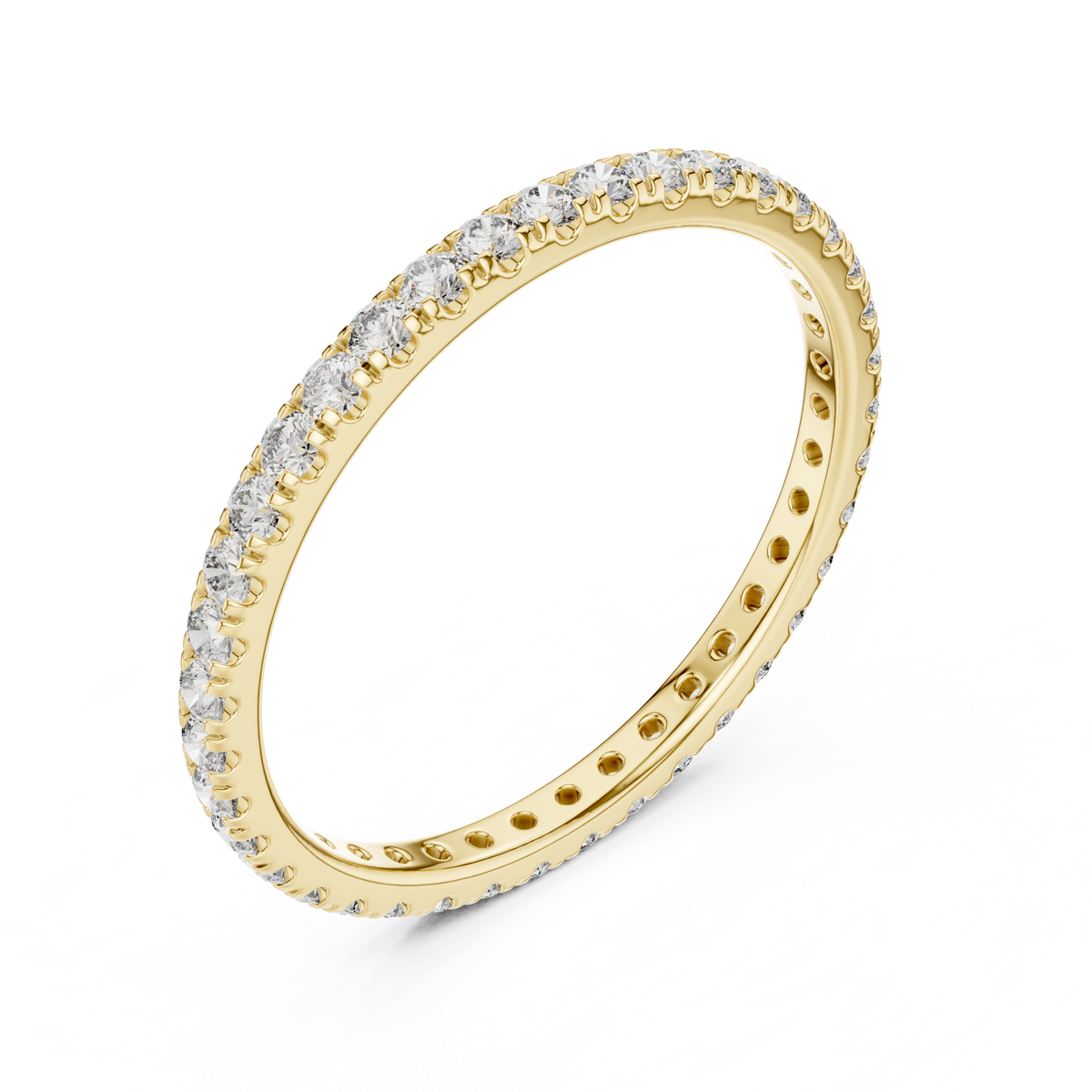 Gold Round Floral Cluster Eternity Lab Grown Diamond Avenia Ring